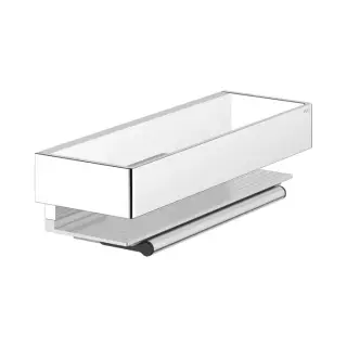 Полочка для душа со стеклоочистителем, подвесная, цвет: silver-anodized/хром