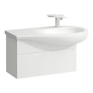 Тумба подвесная с раковиной 90x50см, с 1 ящиком, цвет: белый матовый