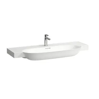 Раковина 120х48х16.5 см, 1 отв., накладная, с переливом, цвет: белый