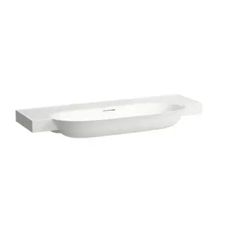 Раковина 120х48х16.5 см, без отв., накладная, с переливом, цвет: белый LCC
