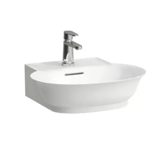 Раковина 50х45х17 см, 1 отв., подвесная, с переливом, цвет: белый LCC