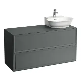Тумба с раковиной, DX, 117.5х45.5х60см, 2 ящика, подвесная, цвет: серый