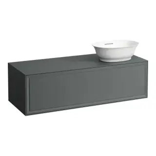 Тумба с раковиной, DX, 118х45х35см, 1 ящик, подвесная, цвет: серый