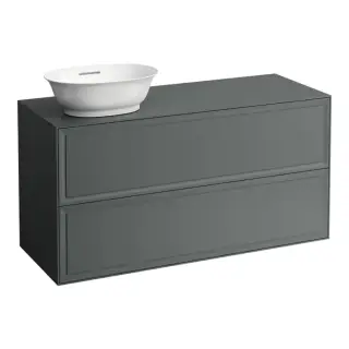 Тумба с раковиной, SX, 117.5х45.5х60см, 2 ящика, подвесная, цвет: серый