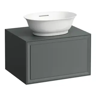 Тумба с раковиной, 57.5x45.5x34.5см,1 ящик, подвесная, цвет: серый