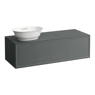 Тумба с раковиной, SX, 118х45х35см, 1 ящик, подвесная, цвет: серый