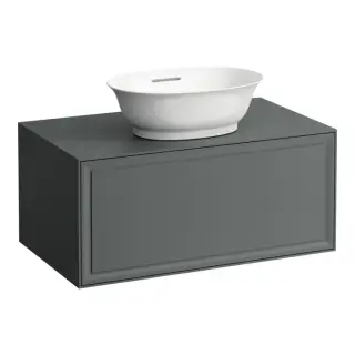 Тумба с раковиной, 77.5x45.5x34.5см, 1 ящик, подвесная, цвет: серый