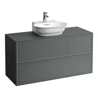 Тумба с раковиной, 117.5x45.5x60см, 2 ящика, подвесная, цвет: серый