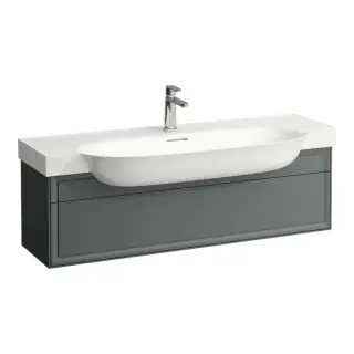 Тумба с раковиной, 117.5х31.5х34.5см, 1 ящик, подвесная, цвет: серый
