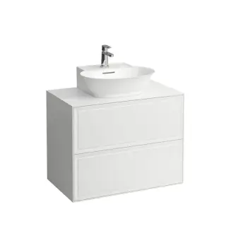 Тумба с раковиной, 77.5x45.5x60см, 2 ящиками, подвесная, цвет: белый глянцевый