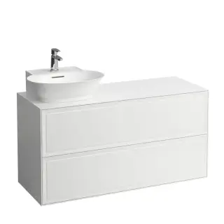 Тумба с раковиной, SX, 117.5х45.5х60см, 2 ящика, подвесная, цвет: белый глянцевый