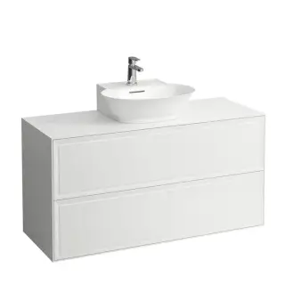 Тумба с раковиной, 117.5x45.5x60см, 2 ящика, подвесная, цвет: белый глянцевый