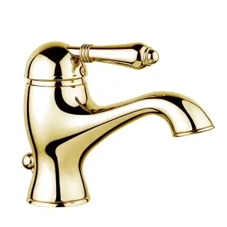 Смеситель для раковины, на 1 отв., с донным клапаном, цвет: English Gold