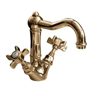 Смеситель для раковины, 1 отв., с донным клапаном, цвет: Bronze Plated