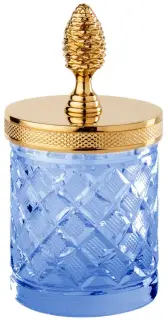 Баночка маленькая с крышкой d.8*15h blue crystal/Matt Soft Gold