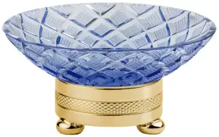 Мыльница Cristal&Bronze CRISTAL TAILLE “LOSANGE” CISELÉ FS09C-D3-601B blue crystal/Matt Soft Gold