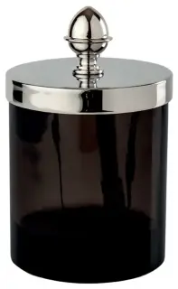 Баночка маленькая с крышкой d.8*h13 Obsidienne lisse/POLISHED CHROME