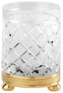 Стакан Cristal&Bronze CRISTAL TAILLE “LOSANGE” CISELÉ FS09C-C13-611 Clear crystal/Polished Soft Gold C13