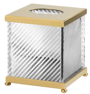 Контейнер для салфеток Cristal&Bronze INFINI FS14-D1-651 прозрачный хрусталь/золото