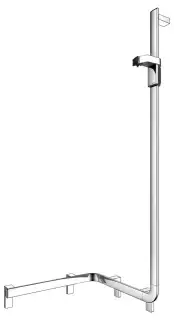 Поручень вдоль стены правый KEUCO AXESS 35008 016601 550/531/1301 мм, со штангой для душа, цвет Хром