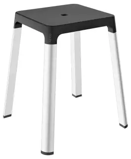 Стульчик для ванной KEUCO AXESS 35082 170037 цвет Алюминий серебристый анодированный/Чёрный