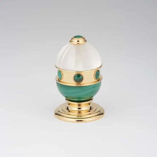 THG Cheverny Malachite Вентиль смесителя для раковины, вставки малахит, цвет: полированное золото