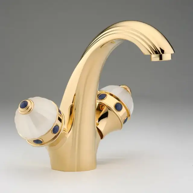 THG Amboise Lapis Lazuli Смеситель для раковины, 1 отв., цвет: золото/лазурит