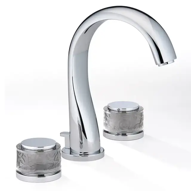 THG Paradise Смеситель для раковины на 3 отверстия, с донным клапаном, цвет: хром