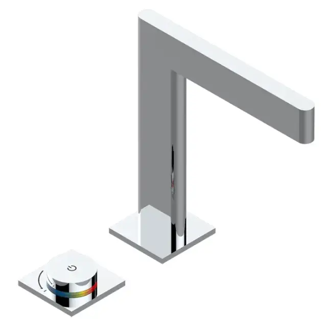 THG ICON-X METAL Смеситель для раковины, 2 отв., электронный, с донным клапаном, цвет: хром