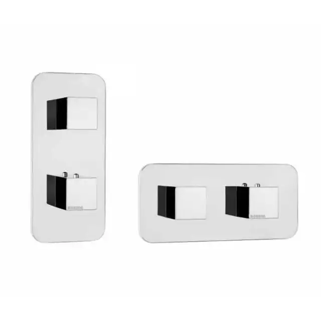 Bossini Cube Термостат для душа, встраиваемый, с девиаторм/запорным вентилем на 1 или 2 выхода, уст-ка верт/гор., цвет: хром