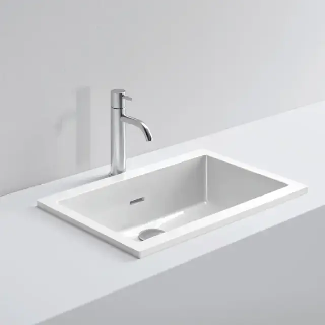 NOORTH milldue edition Раковина 57х37х13 см, без отв., полувстраиваемая,  цвет: белый