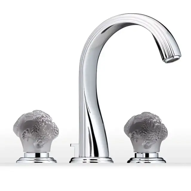 THG Dragon Moon Смеситель для раковины, 3 отв., цвет: хром/хрусталь