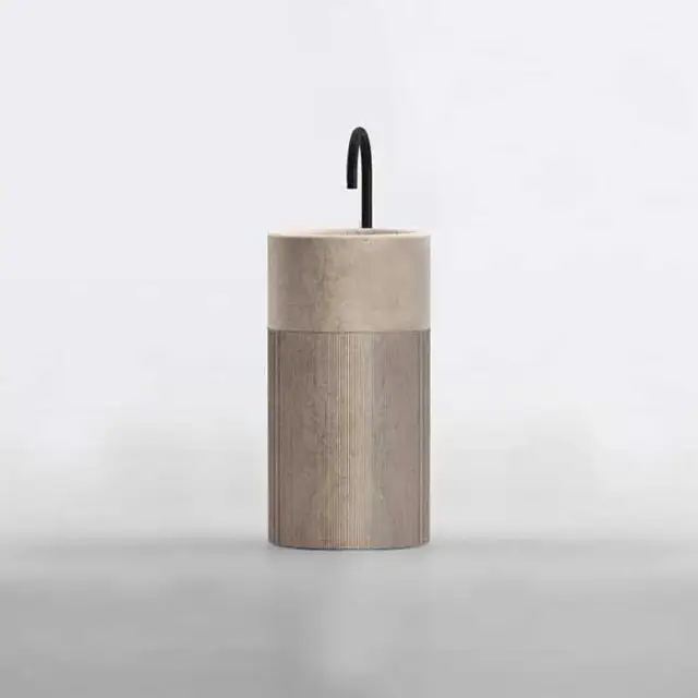 NOORTH milldue edition ROMA III Раковина 45х88 см, без отв., напольная, без перелива, с донным клапаном, цоколь фрезерованный Moka Cream, цвет: Moka Cream/Moka Cream