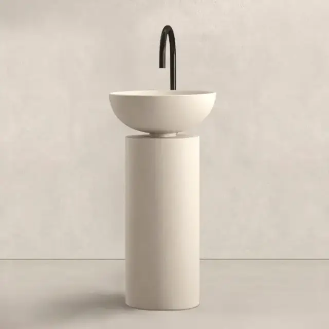 Noorth milldue edition SABA 45 Раковина напольная &Oslash;45x90см, слив в стену, без отв., цвет: Caolino