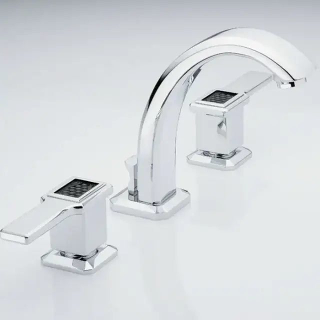 THG Métropolis &agrave; manettes cristal noir Смеситель для раковины, на 3 отв., цвет: хром/черный хрусталь