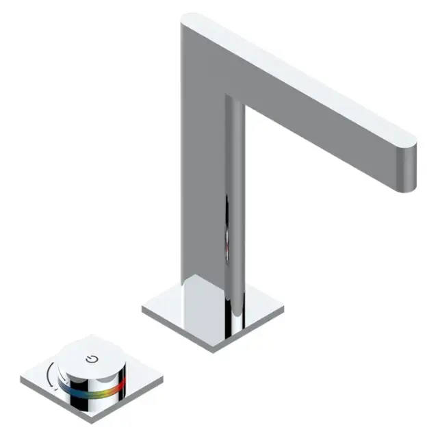 THG ICON-X METAL &Agrave; MANETTES Смеситель для раковины, 2 отв., электронный, с донным клапаном, цвет: хром