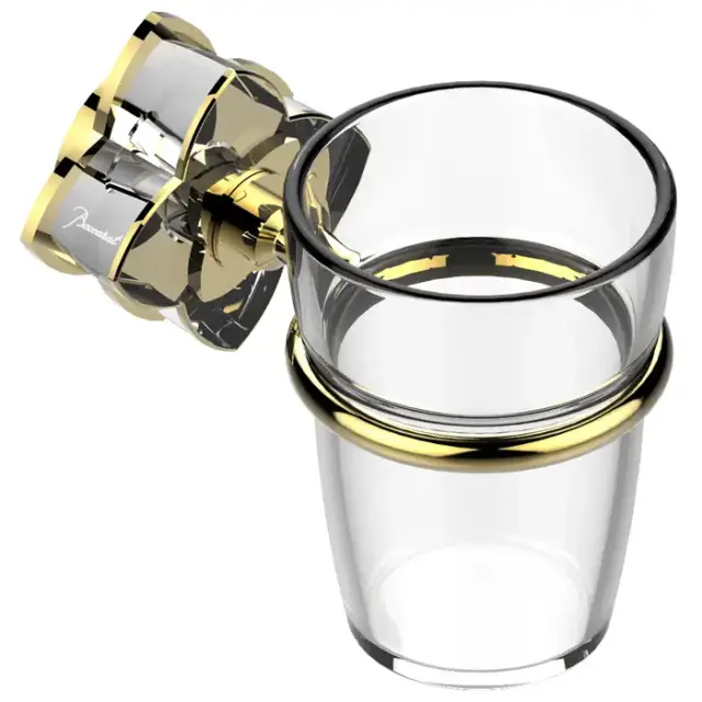 THG Pétale de cristal clair liseré doré Стакан, подвесной, цвет: золото/прозрачный хрусталь