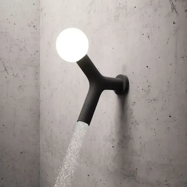 Antonio Lupi Apollo Верхний душ &Oslash;45 мм., с LED подсветкой, настенный монтаж, цвет: черный матовый