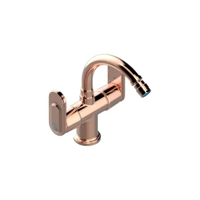 THG CORVAIR A MANETTES FIOR DI BOSCO Смеситель для биде на 1 отверстие, 2-х вентильный, с донным клапаном, цвет: Blush PVD