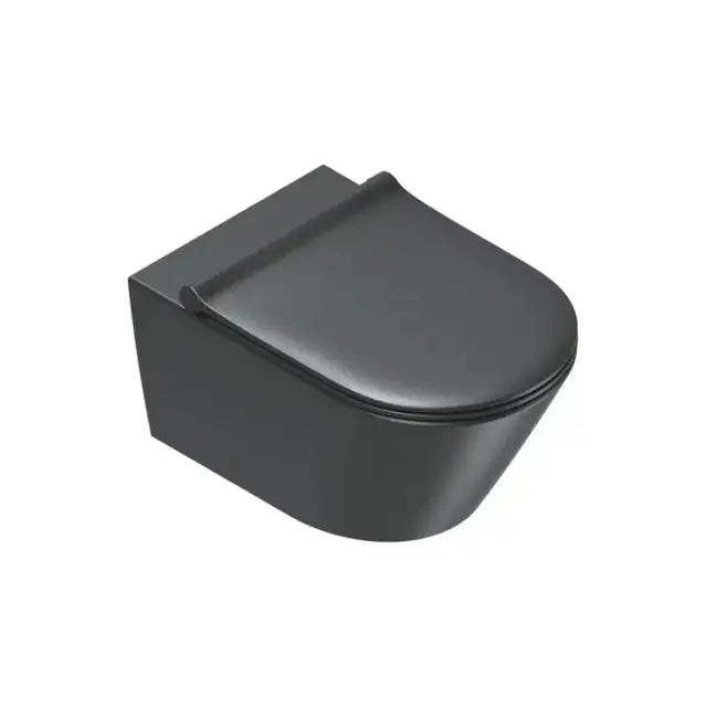 Catalano Zero Унитаз подвесной 55х35см, безободковый, смыв Tornado, покрытие Twinglaze+, цвет черный матовый