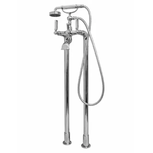Bossini Liberty Смеситель для ванны, напольный, высота 890 мм, Душевая лейка Libertyцвет:Gom и шланг дв. фальцевание латунь, 150 см &frac12;