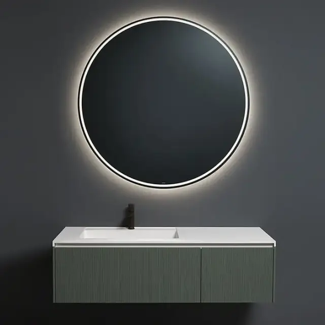 Antonio Lupi Albore Зеркало с блестящей кромкой, &Oslash;120cм., толщиной 5 мм, с белой светодиодной подсветкой, на раме