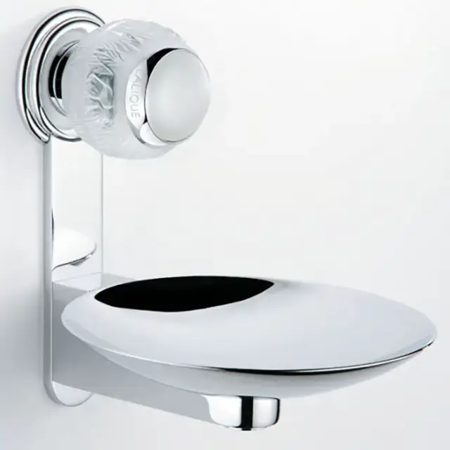 THG Panthere Cristal clair Мыльница металлическая &oslash; 15см., подвесная, цвет: хром/прозрачный хрусталь