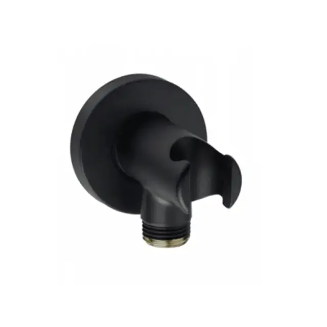 Bossini Душевой держатель из латуни, с водорозеткой, цвет: черный матовый