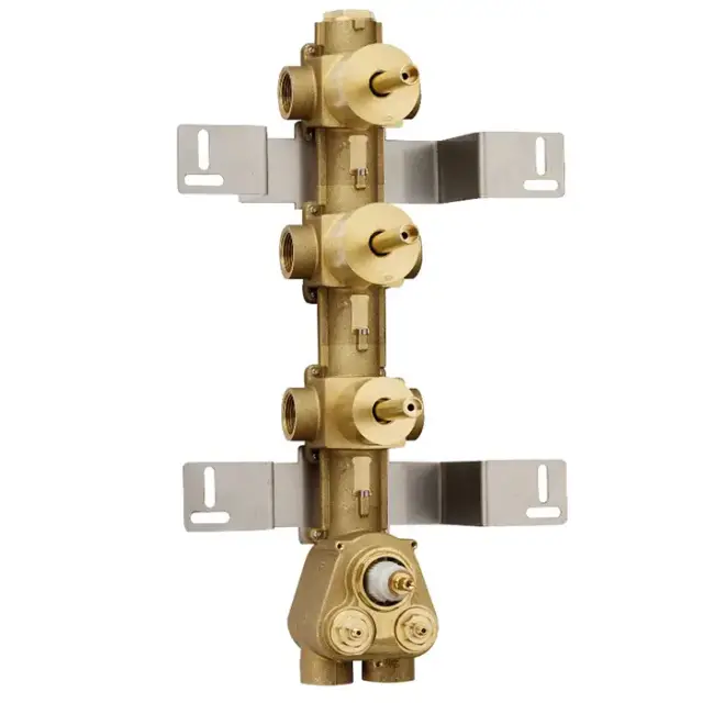 Bossini Встраиваемая часть термостата с  запорным клапаном и 2 дивиатора на 2 выхода, (5 выходов) высокой пропускной способности на &frac34;