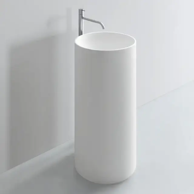 NOORTH milldue edition TUBE Раковина d44xh87 напольная из Ceramilux, слив в стену, без отв., без перелива, цвет: белый матовый