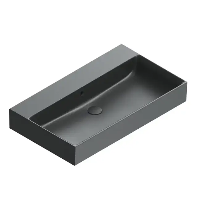 Catalano Premium Раковина 80x47см, без отв., цвет: черный матовый