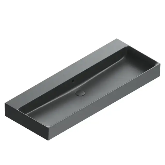 Catalano Premium Раковина 120x47см, без отв., цвет: черный матовый