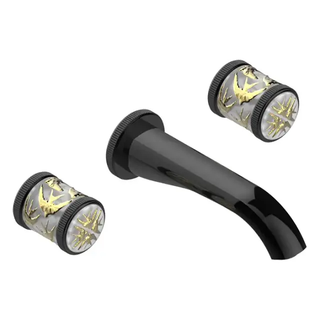 THG Hirondelles Gold Stamped Смеситель для раковины, встраиваемый, цвет: Brown bronze color PVD