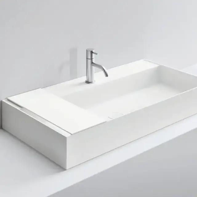 NOORTH milldue edition Раковина 90.4х47.2х12 см, 1 отв., накладная, цвет: белый